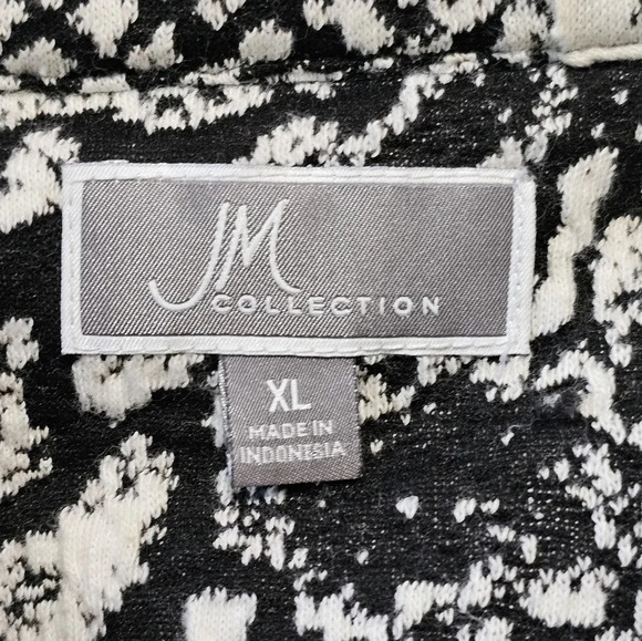 Vintage JM Collection XL Snakeskin Print Zip Jacket Black White Edgy Avant Garde - Picture 4 of 9